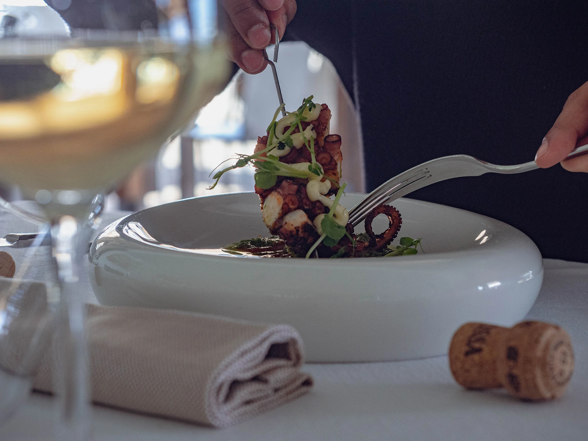 Cucina Ristorante marina di Varazze; Da Alfredo - spiedino di polpo